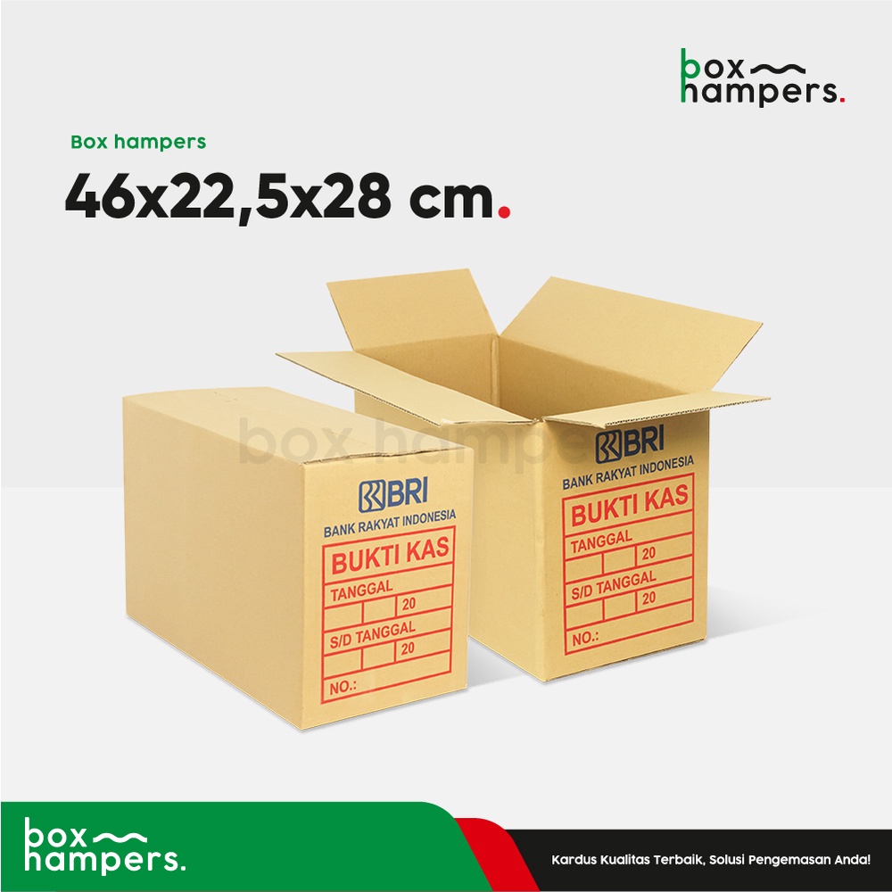 

Box 46x22,5x28 cm (Kas BRI) Kardus/karton/Normal/AMDK/BRI/ArsipBri/BuktiKas/Tinggi28
