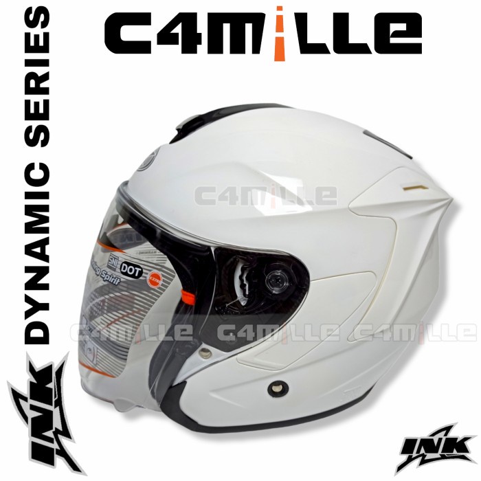 KGH86 HELM INK DYNAMIC WHITE HALF FACE - XL