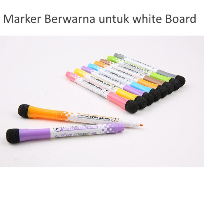 

[LOGU] Spidol Board Marker Warna Warni, Premium Magnetic Dry Wipe Pens