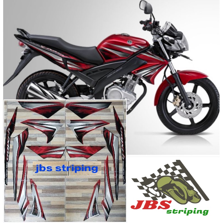 striping  Yamaha Vixion merah hitam tahun 2011 2012 stiker lis strip vixion vixsen kualitas bagus se
