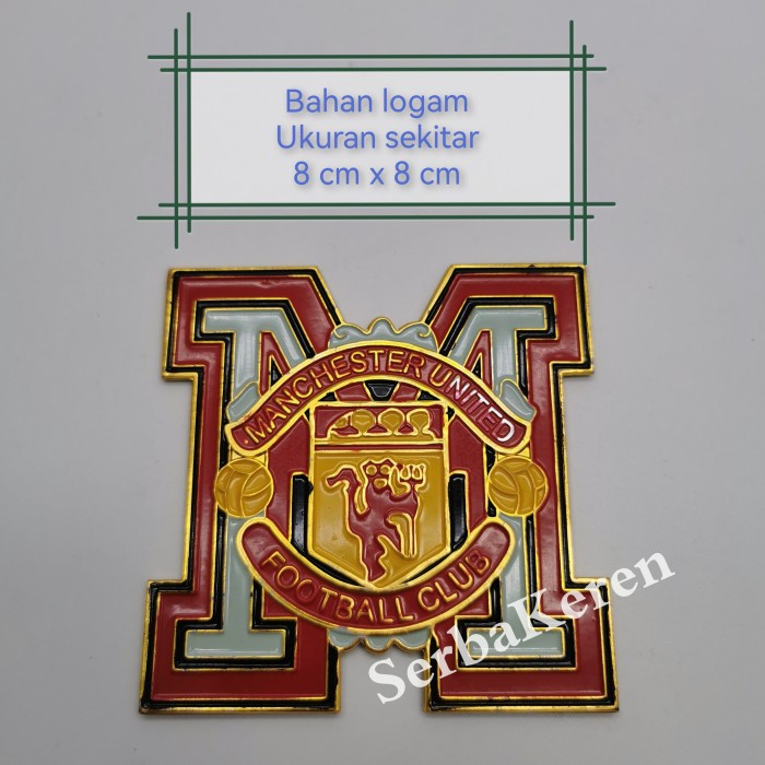 

Emblem Manchester united B ada lem perekat bahan Logam sepak bola