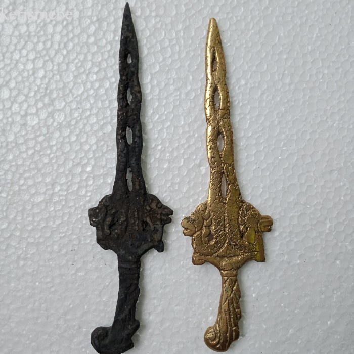 Keris Naga Kembar Combong Antik Hitam Kuning antik