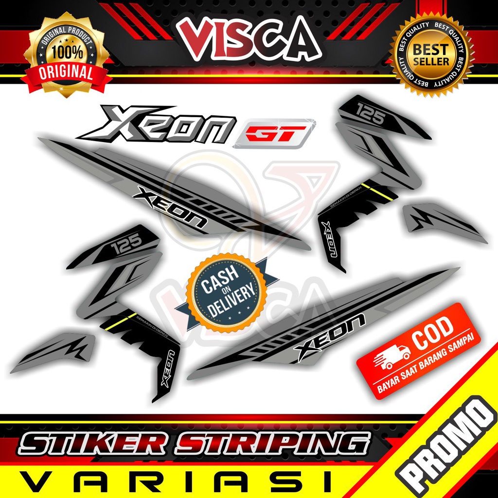 Stiker Sticker Striping Variasi Lis Yamaha Xeon Gt 125 - Striping Hologram Xeon Gt 125 Green