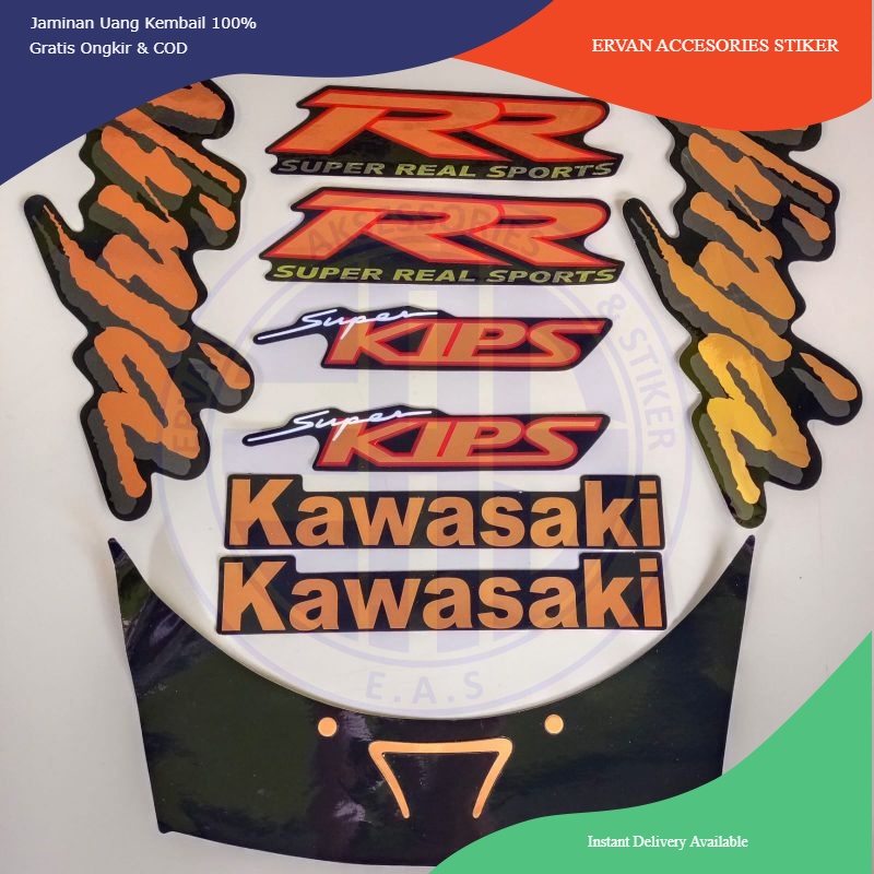 striping kawasaki ninja rr old 2007 2008 body hitam stiker motor list body standar berkualitas