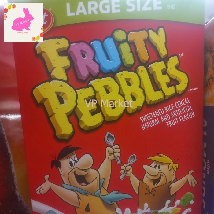 

Post Fruity Pebbles Breakfast Sweetened Rice Cereal Natural Large Size