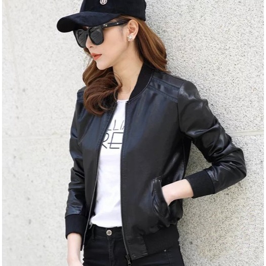 Toko88id - Jaket Wanita Kekinian Korean Style Terbaru Bomber black