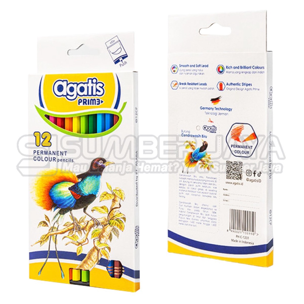 

Pensil Warna Agatis Prime C-12 Full Length Panjang 12 Warna Colour
