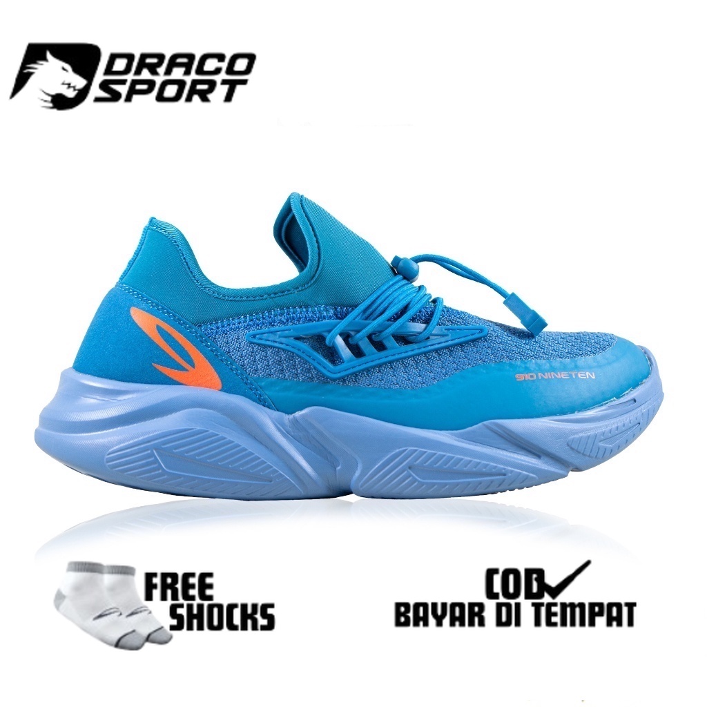 910 Nineten Ryu Swift Sepatu Training - Biru / Orange