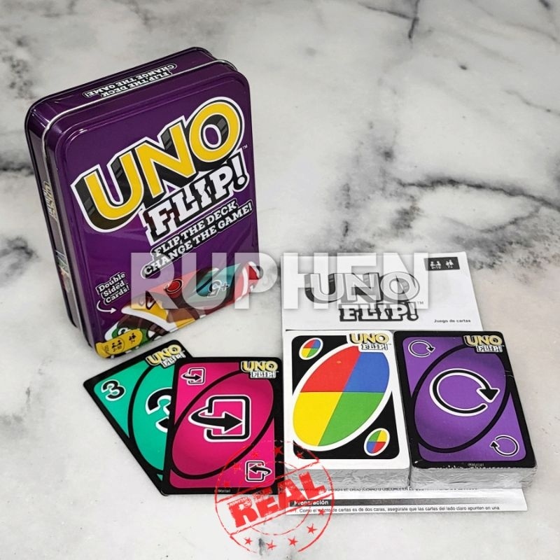 CS67TY RPN Kartu Permainan Uno Flip Double Side Card Tin Case Box Kotak Kaleng Limited Edition Great