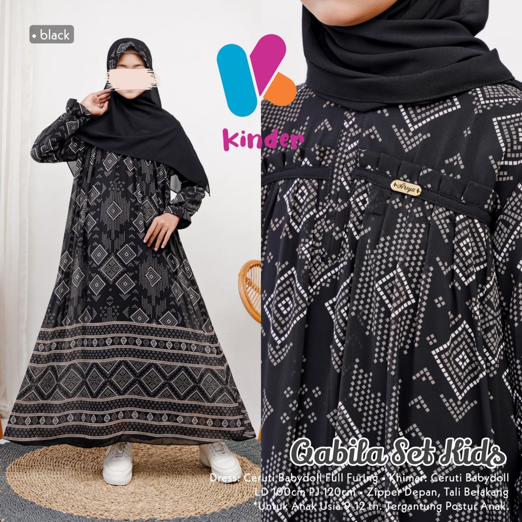 Baju muslim anak Qabila/dress anak perempuan/gamis anak perempuan tanggung/ baju muslim anak