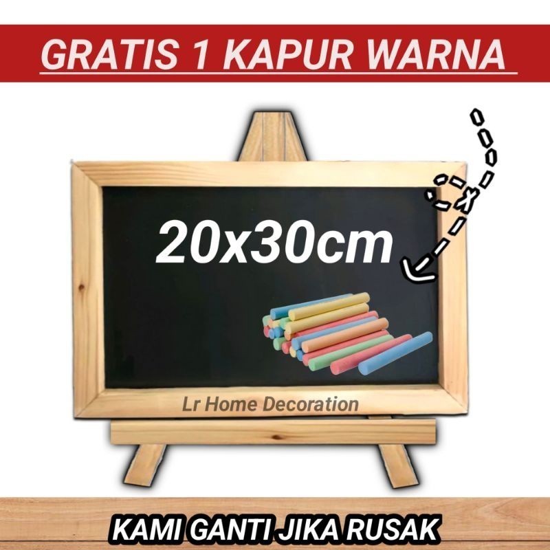 

Papan Tulis Kapur 20x30 + Standing | Papan Tulis Blackboard | Papan Tulis Hitam / Jati Belanda