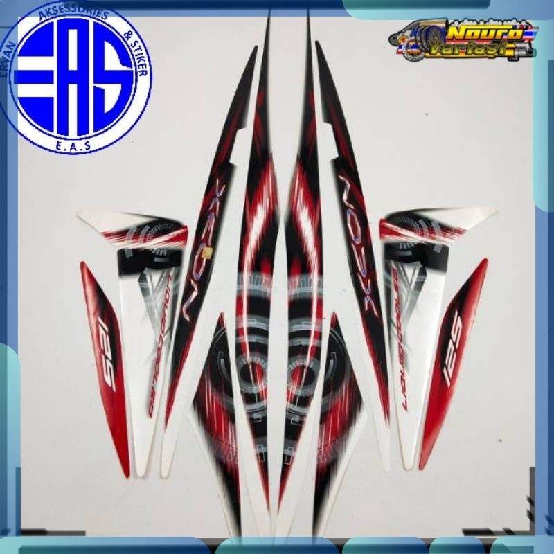 Stiker striping Yamaha xeon 125 lama 2012 stiker motor putih  standar  bagus