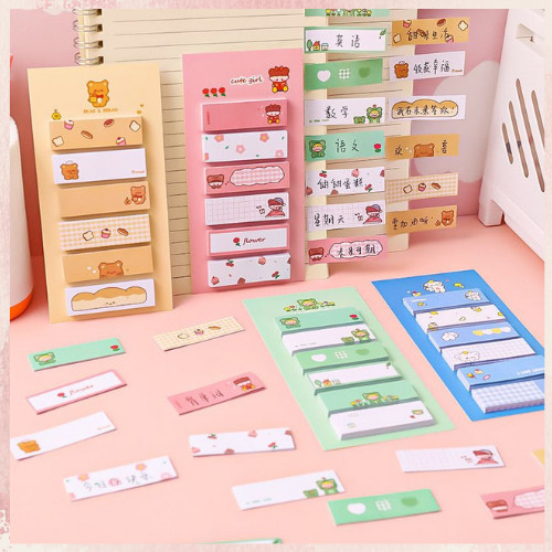 

STICKY NOTES MOTIF LUCU 6 IN 1 TEMPELAN KERTAS CATATAN 120 LEMBAR NOTES KERTAS TEMPEL KARAKTER BEAR FROG GIRL PEMBATAS BUKU CUTE IMUT PENANDA BUKU MEMO STICK STATIONERY MEMO PAD CONVENIENCE CUTE 6 IN 1 TERMURAH