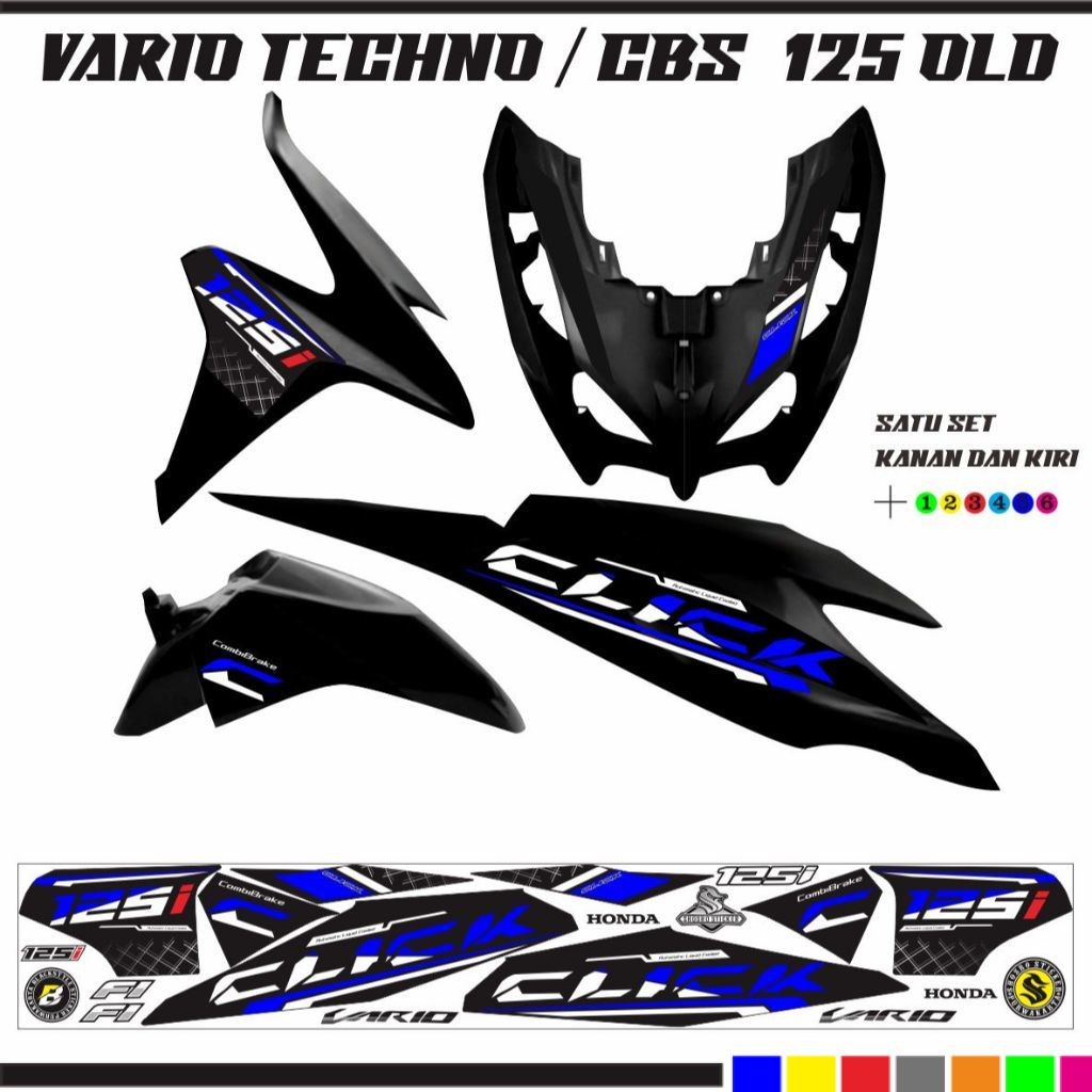 STIKER VARIO CBS 125  STRIPING MOTOR VARIO TECHNO 125 / STIKER VARIO CLICK STRIPING STIKER KEREN