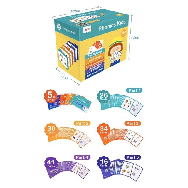 Saalin phonics kits  card 220 sight words  card buku anak - sight words