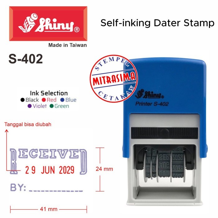 

Stempel Shiny S-402 Received dengan tanggal S402 Tipe S 402 - Standar