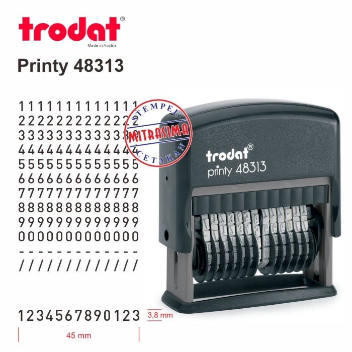 

Stempel Trodat 48313 Stempel nomor 13 digit - Tanpa Tinta