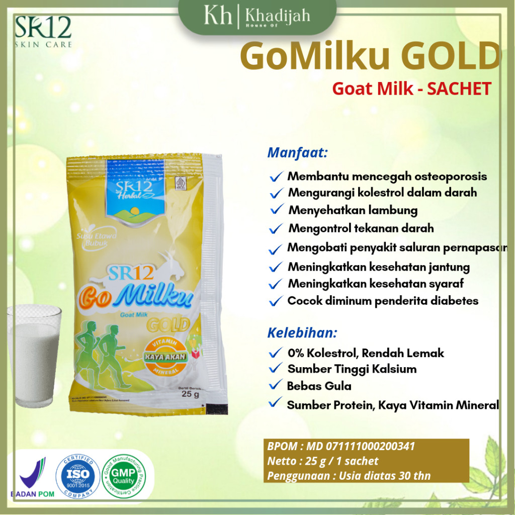 

HOK of Go Milku Gold SR12 Kemasan Sachet Susu Kambing Etawa Menjaga Kesehatan Tulang Otot dan Sendi BPOM
