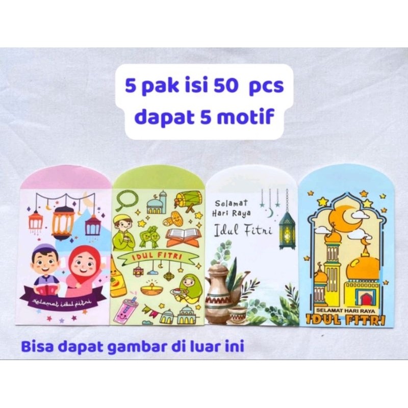 

Amplop Lebaran BESAR Motif isi 5 pak / 50 pcsAngpao Lebaran Murah Ukuran L 9cm x 17cm
