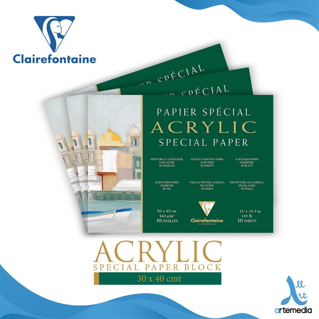 

Gramedia Surabaya - Clairefontaine Acrylic Paper 30x40cm Paper Block