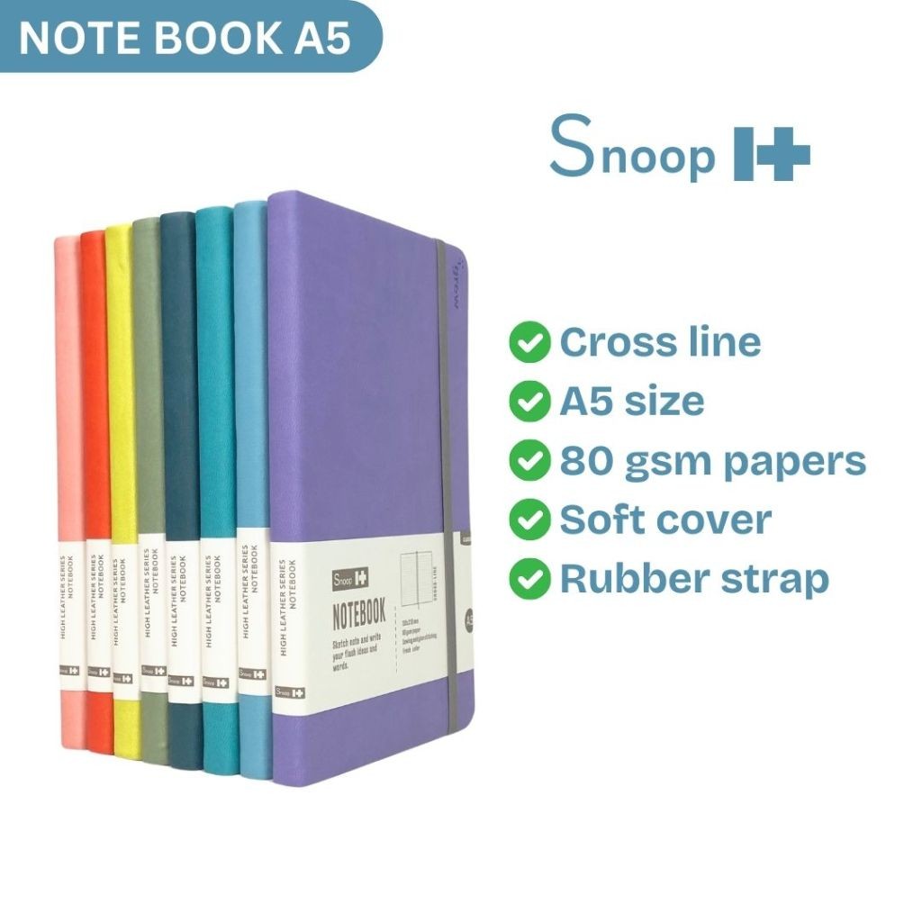 Notebook A5 Strap Snoop It 2425-3 & 2425-4 Notebook Diary A5 Impor Buku Tulis Catatan Bergaris Noteb
