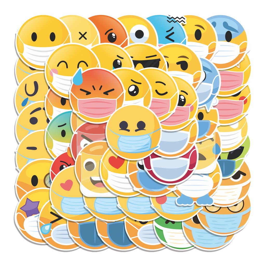 

COD 50 Pcs Stiker Masker EMOJI Lucu Anti Air Untuk Dekorasi Notebook Sepeda Skateboard Handphone