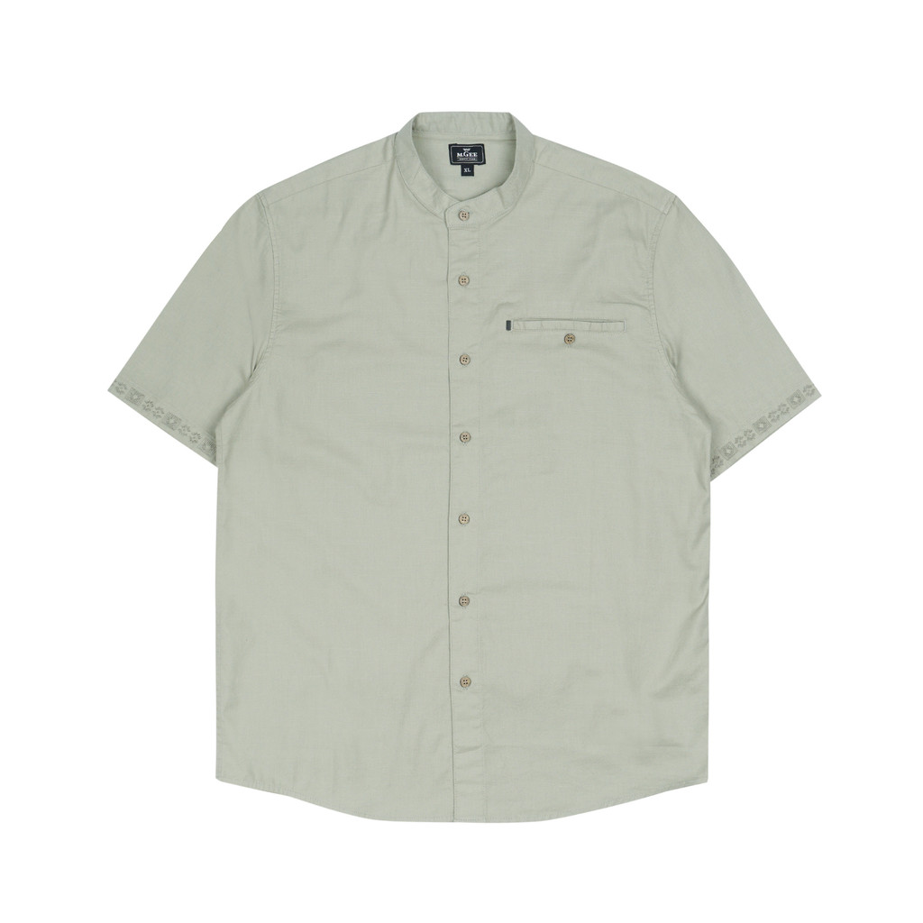 M Gee Baju Koko Lengan Pendek Kemeja Pria Mgee Alfero C095 Olive