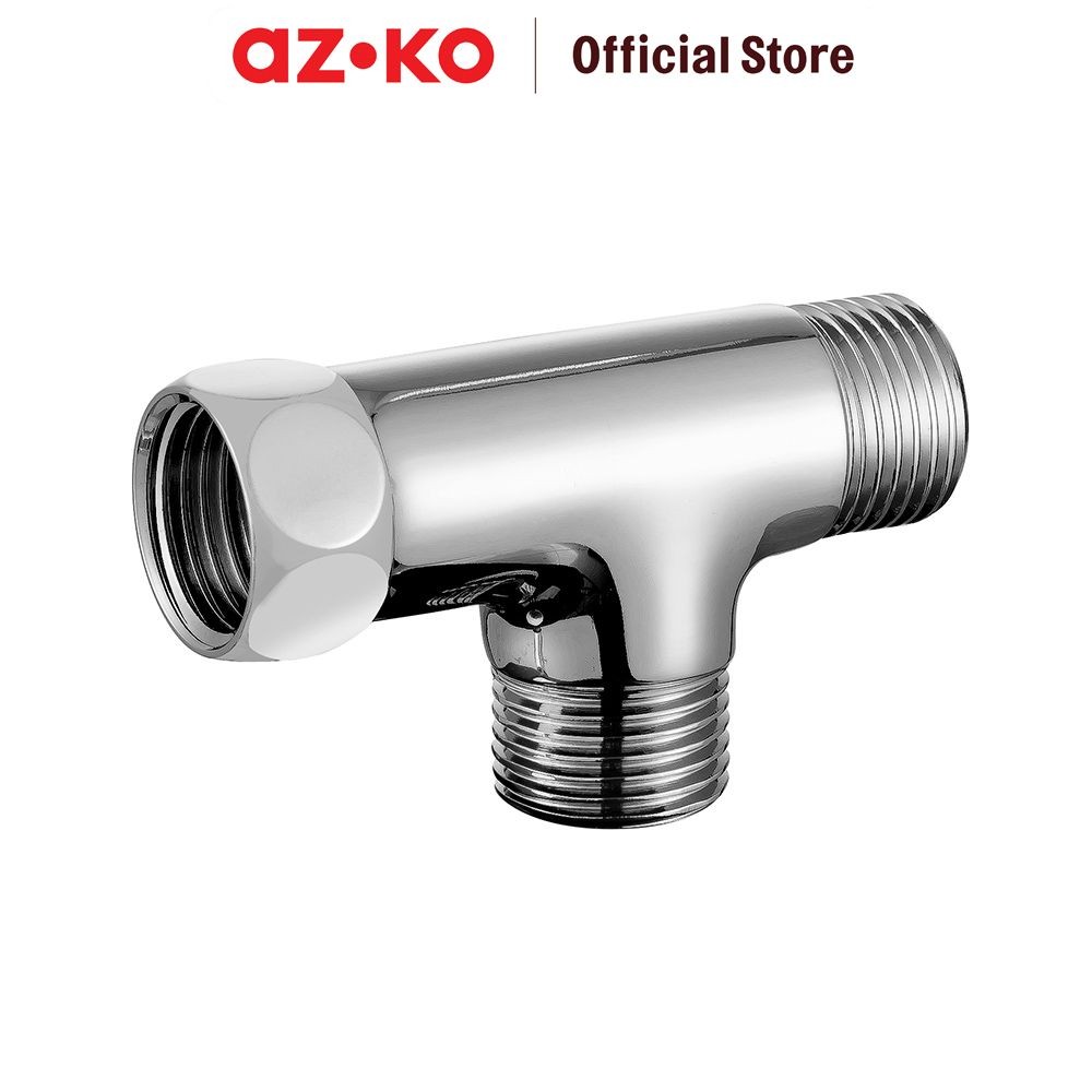 AZKO Fosa 1/2 inci Sambungan Pipa Tee Stainless Steel Drat Luar Dengan Nut - Silver Socket Tee Perle