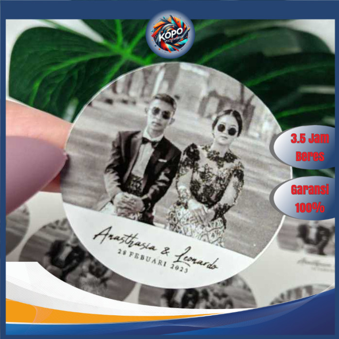 

KOPO 2-4 Stiker Wedding Souvenir Sticker Custom Ucapan Nikah Acara Pernikahan Free Desain