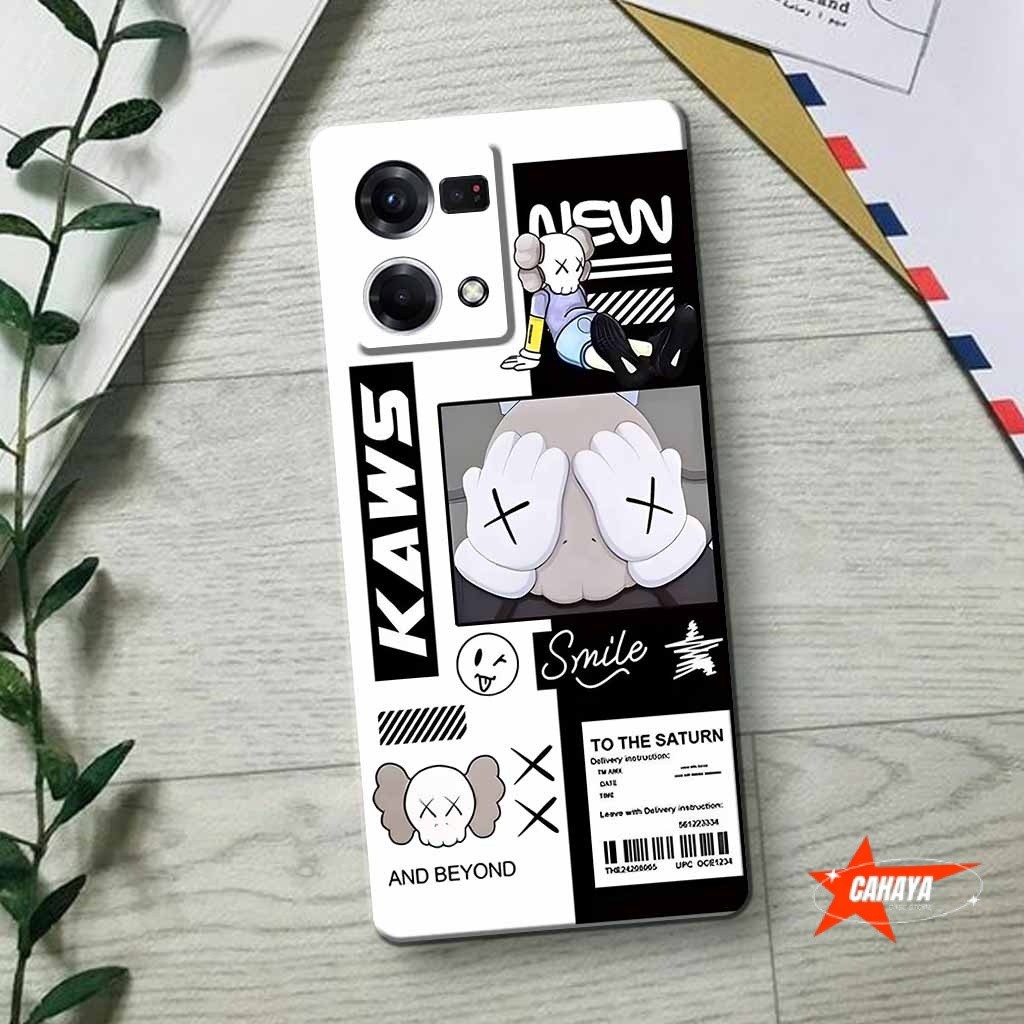 Fashion Case [KAWS] Casing Hp OPPO Reno 8 4G -  Mika Hp - Case OPPO Reno 8 4G Ready Semua Type hp - 