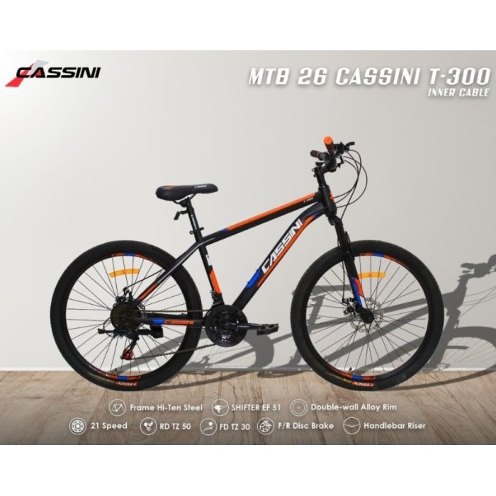 Sepeda Dewasa - Sepeda Gunung MTB 26 Inch Cassini T 300 - Orange