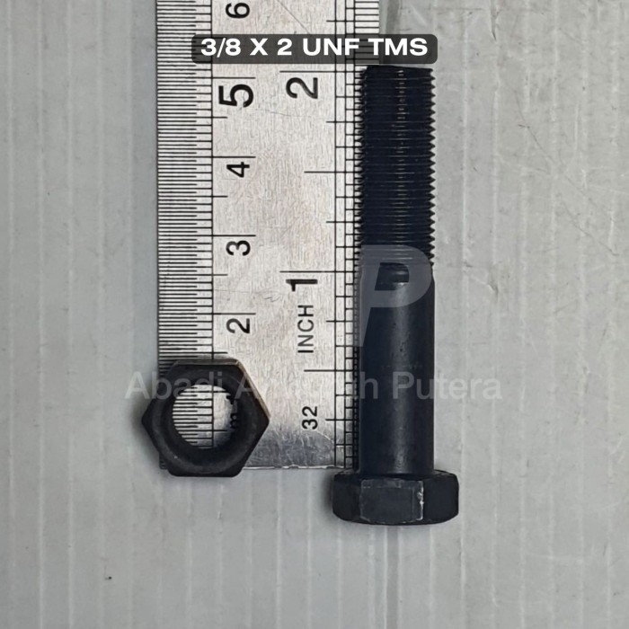 Baut Mur Baja Grade 8.8 UNF 3/8 x 2 drat halus