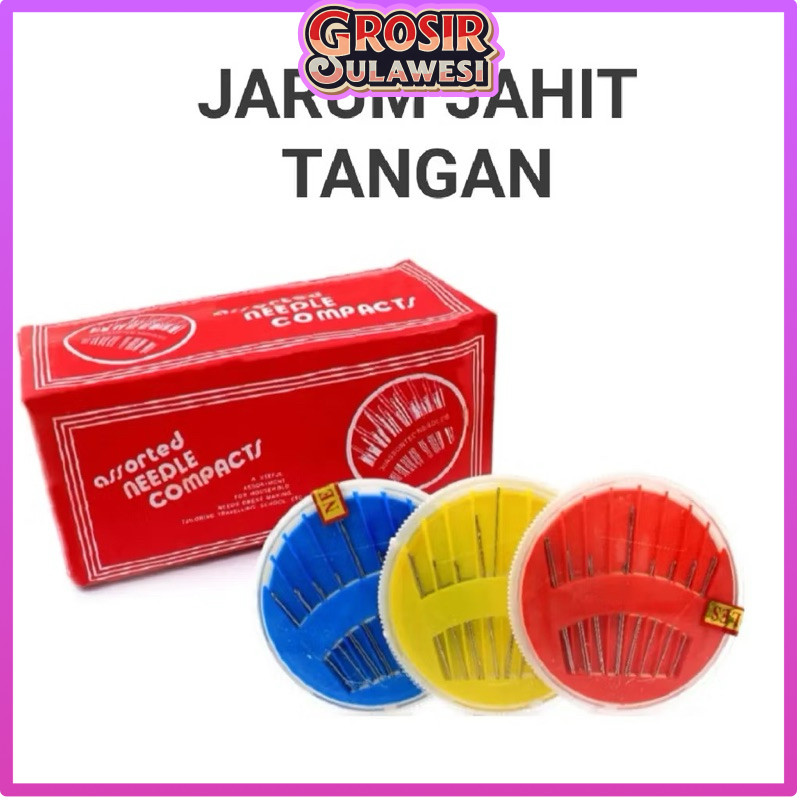 COD MAKASSAR  Jarum Tangan Jahit Wadah Bundar 1 Set Makassar Grosir Sulawesi