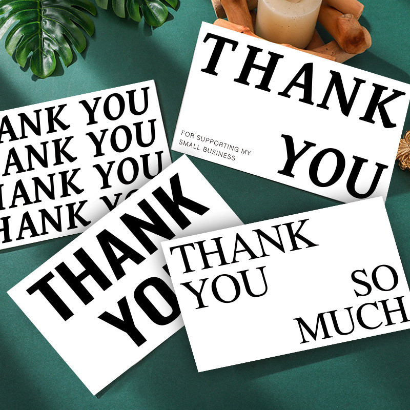 

50pcs/pack White Thank You Cards Thank You Notes Greeting Cards for Wedding, Bridal, Baby Shower, Small Business Online Retailer