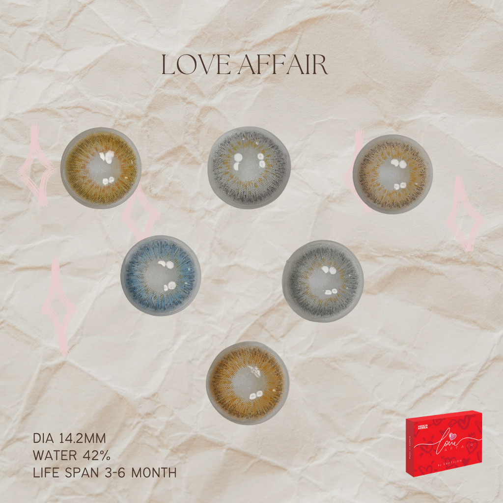 CLEARANCE LOVE AFFAIR , FINESSE  SOFTLENS DIA 14.2MM NORMAL DAN MINUS / BB