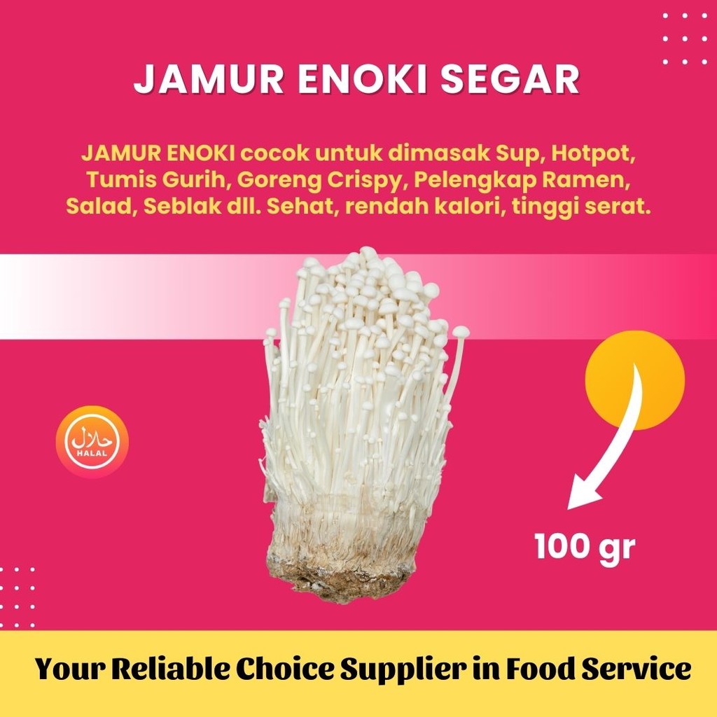 

Jamur Enoki FRESH 100 Gr Mushroom Murah