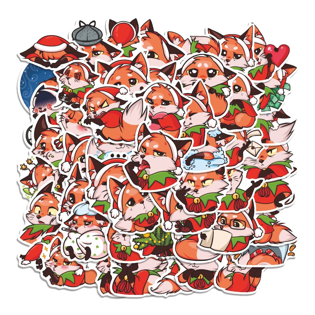 

COD 50 Pcs Stiker FESTIVE PAPPY Lucu Anti Air Untuk Dekorasi Notebook Sepeda Skateboard Handphone