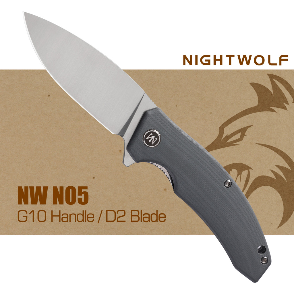 Nightwolf NWN05 Folding Knife for Men Cold Tactical Hunting Survival Camping Self Defense Pocket Too