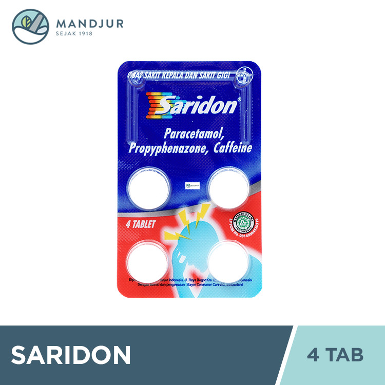 Saridon 4 Tablet - Obat Sakit Kepala dan Sakit Gigi