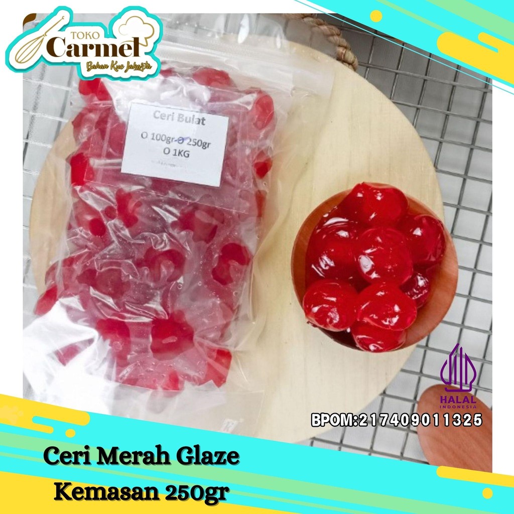

Ceri Botak Tanpa Tangkai 250gr Cherry Glazed