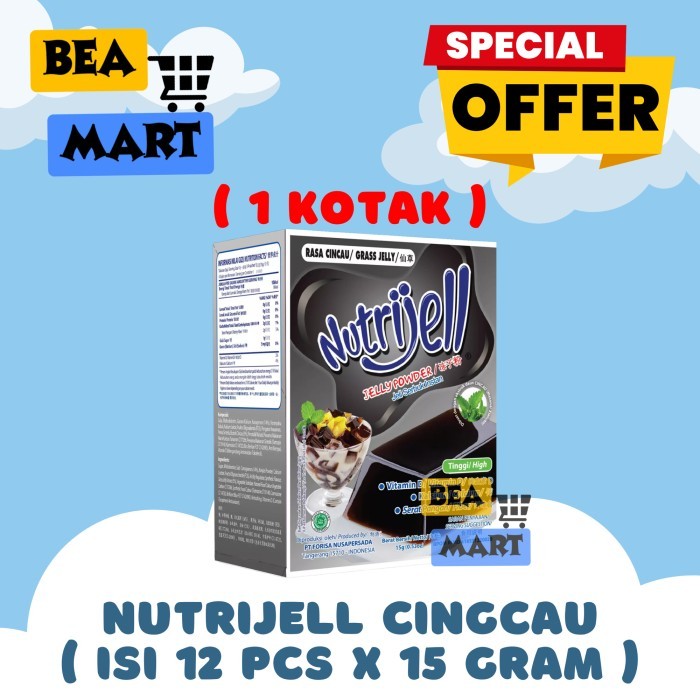 

Nutrijell Cingcau 1 Kotak Isi 12 Pcs x 15 gr | Agar Agar Grass Jelly Powder Instant 15gr