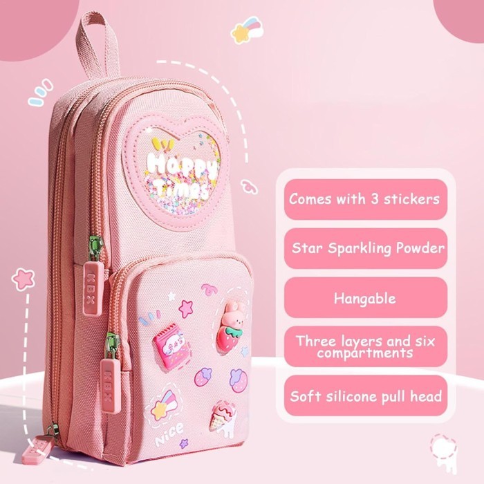 

RSM Tempat Pensil Lucu Kotak Pensil Serbaguna 6 Layers 3D 3 Resleting - CAPYBARA