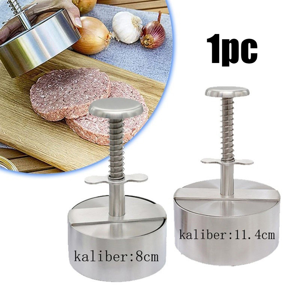 Cetakan burger stainless Alat cetak daging burger cetakan roti burger bulat 8/12cm Kelas Makanan Cet