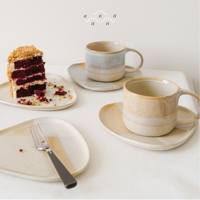 KANNA MUG - cangkir gelas minum kopi teh cafe craft handmade keramik - pink island
