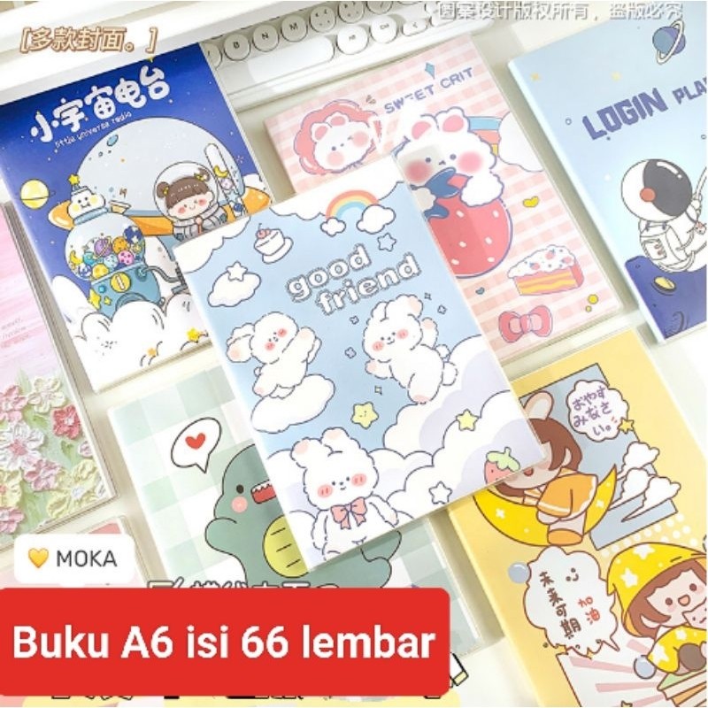 

✅COD Buku Tulis/Notebook A6 Motif Sampul Waterproof isi 66 lembar