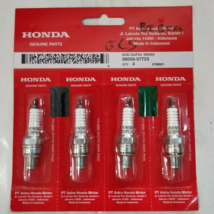 Busi U22FSU Denso AHM Busi Motor Supra/Fit , Grand , Legenda , Revo (harga per pcs)