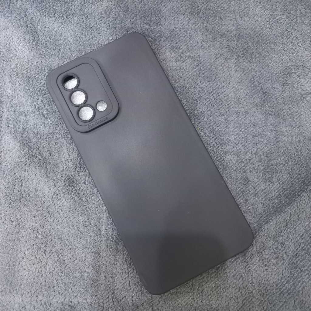 Case Oppo A74 4G , Oppo A95 Black Matte Softcase Hitam Polos Liquid Silicone Pro Camera