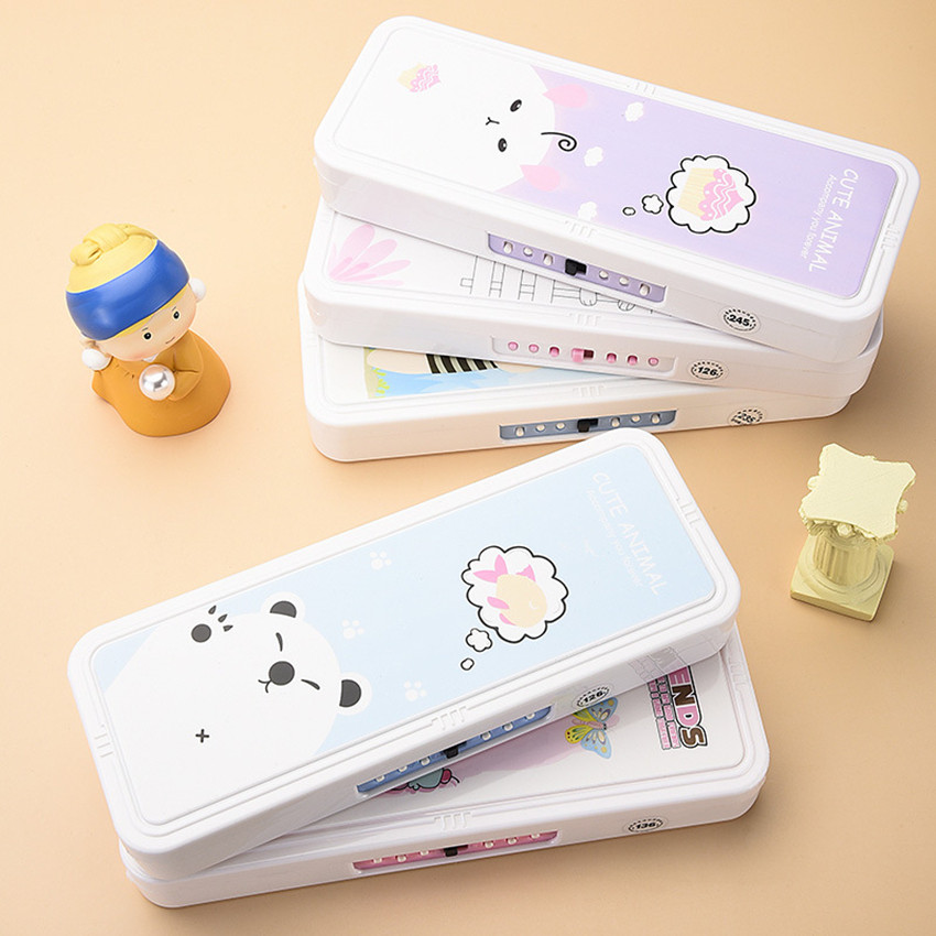 

Pencil Case Password Box Kawaii Trousse Estojo Escola Cute Animal Korean Stationery Multifunctional Girls Boys School Supplies