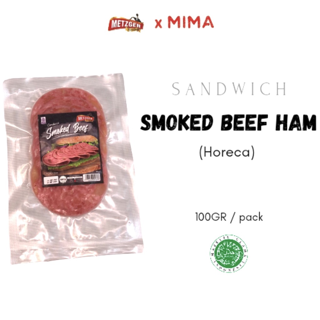 

Metzger Sandwich Smoked Beef Ham Sapi halal (Horeca)100gr