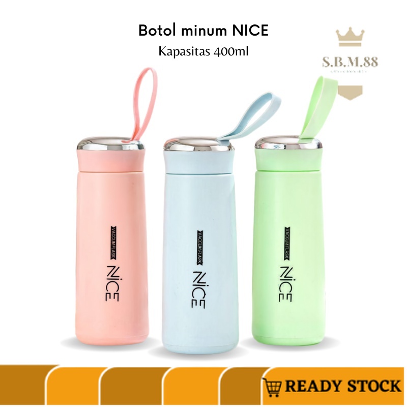 SM88 -E106-  Botol Minum NICE / Botol Minum Kaca Beling / Termos Botol 400ML